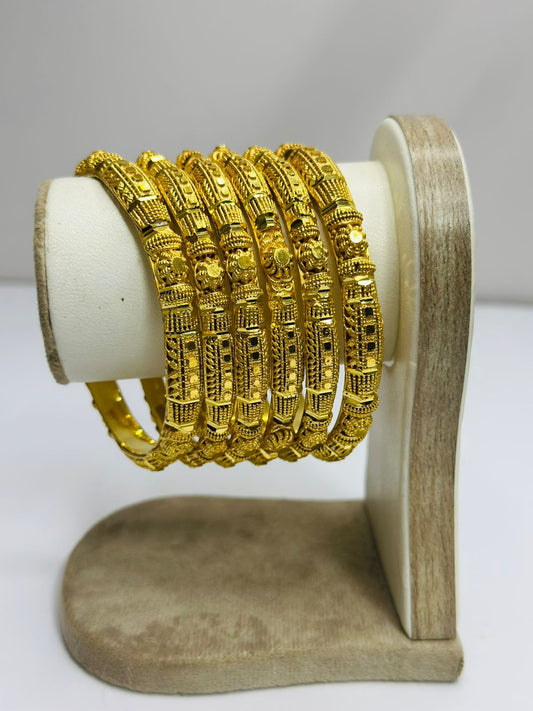 Divine Heritage Gold Polished Bangles